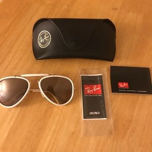 Rayban white rimmed aviator